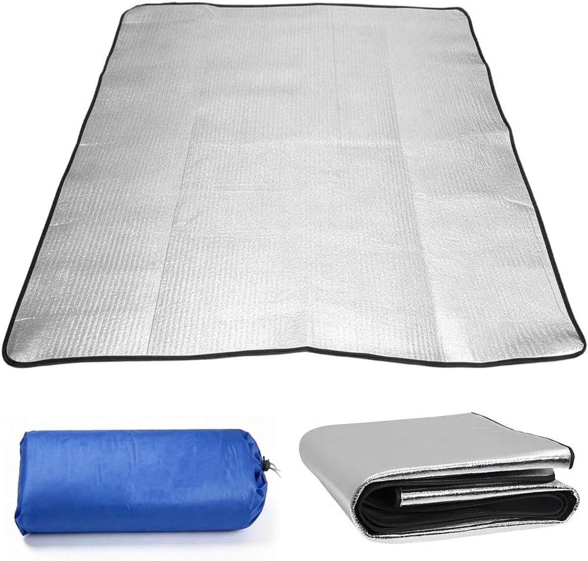 Isolerende Thermomatten voor de Camper - Opvouwbare Vloermat van 200 x 200 cm met EPE en Aluminiumfolie, Waterdichte Isolatie voor Kamperen en Koude Grond