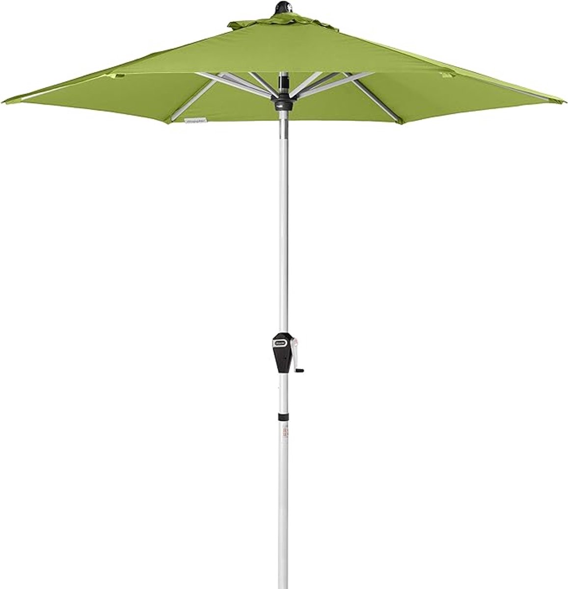 SolarEase AutoTilt Premium Parasol Ø210 cm Kantelbaar met Draaimechanisme UV50+ Waterafstotend Polyester en Stalen Frame in Zilver voor Tuin, Balkon en Terras