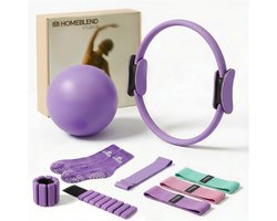 Homeblend 9-Delige Pilates Set Paars - Gewichten, Weerstandsbanden & Sokken