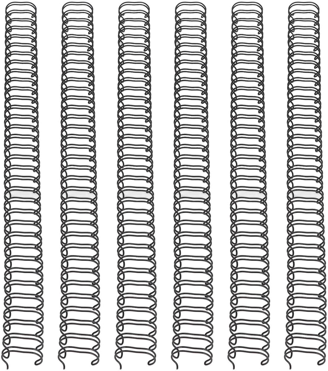 Dailygoods- Draadbindende Wervelkolom 50 Stuks - Dubbele Lus - 180 Vel Capaciteit - 3:1 Toonhoogte 34 - Lus 19 Mm Diameter - Geschikt voor A4 Papier - Bindrug