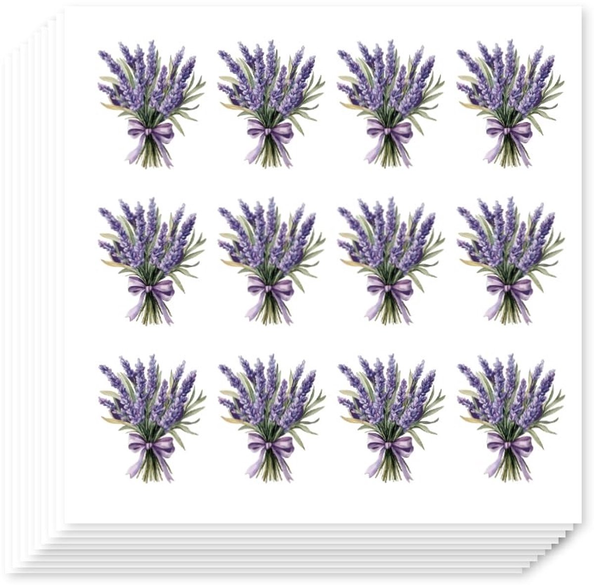 Dailygoods- Stickers Lavendel - Papieren Stickers - Zelfklevende Labelstickers - Voor Feestgeschenken - Envelopzegels - Plakboeken - Ambachten