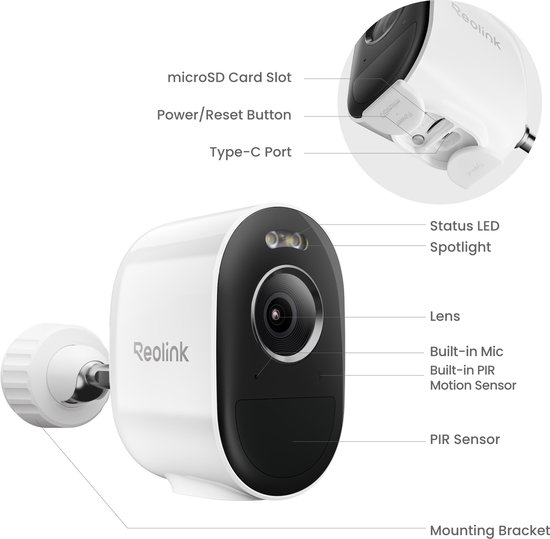 Reolink 3K 5MP Accucamera - 2.4/5GHz Dual-Band - Slimme detectie - Kleurnachtzicht - Draadloze installatie - Argus Series B330 + zonnepaneel Lite van Reolink — afbeelding 5