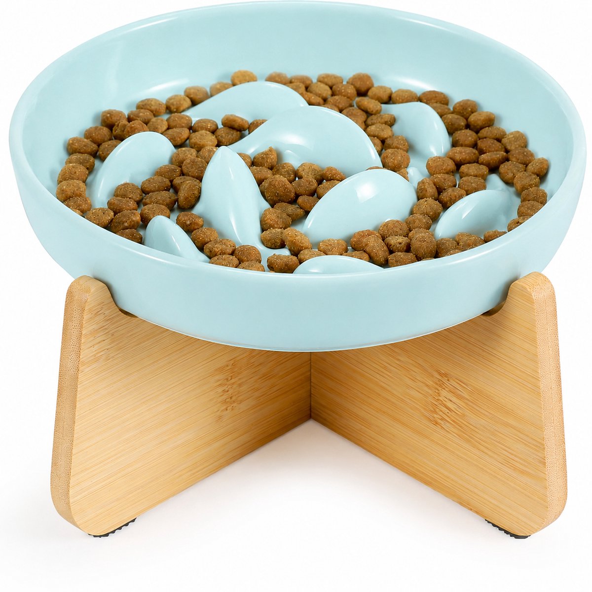 VHV Katten Voerbak - Bak Katten - Kattenvoer- & Drinkbakken - keramische anti - voerbakken voor langzaam voeren voor katten en honden met opstaande randen - Voor Voer En Water -Groente