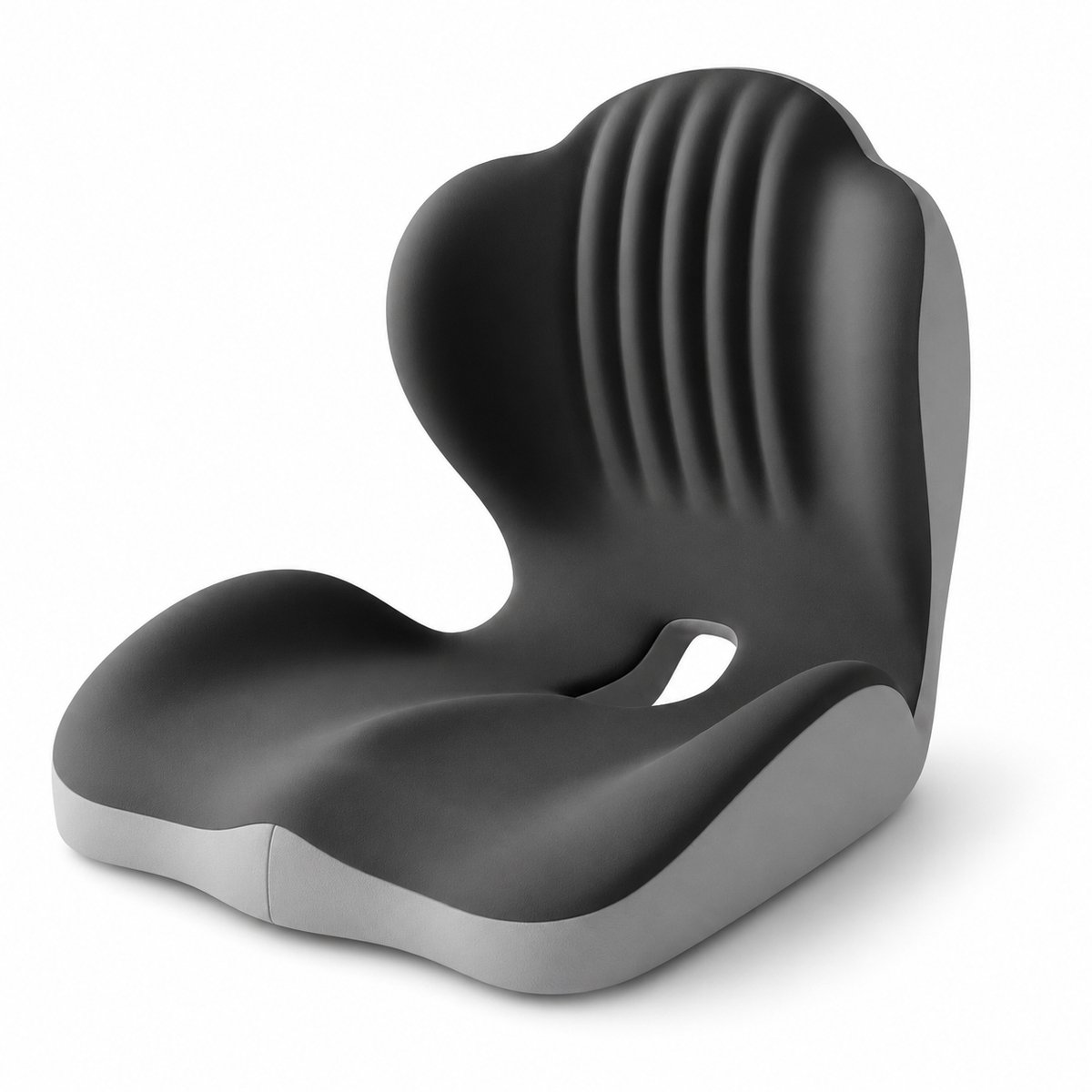 Gloovon® Orthopedisch Zitkussen - Tegen Rugpijn & Stuitpijn - Geschikt voor Kantoor, Auto en Thuis - Memory Foam - 44x40x37 cm - Zwart