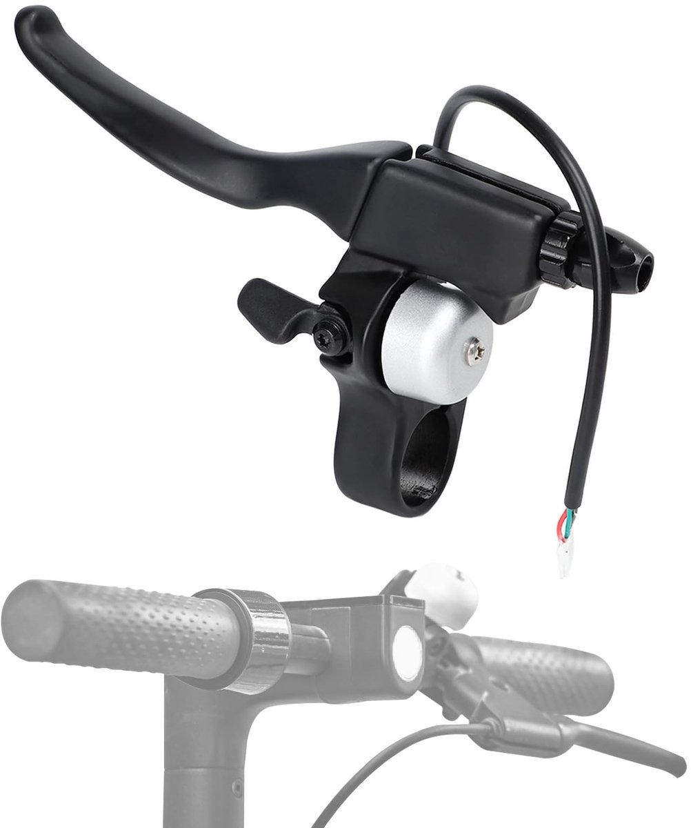 VLEMICO - Ergonomische Remhendel - Aluminium - Voor Elektrische Fiets en Scooter - Veiligheidsbel - Comfortabel gebruik - Hoogwaardige kwaliteit -...