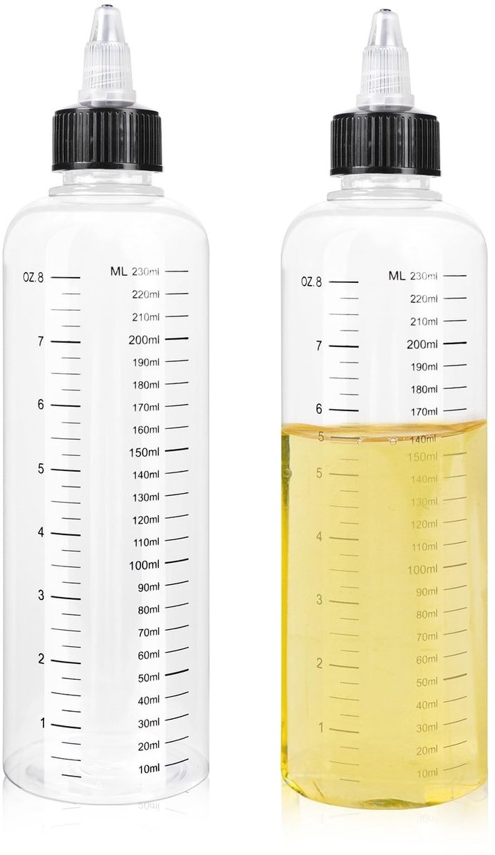 Dailygoods- Knijpfles Set van 2 - 250 ml - Transparante Doseerfles - Multifunctionele Plas