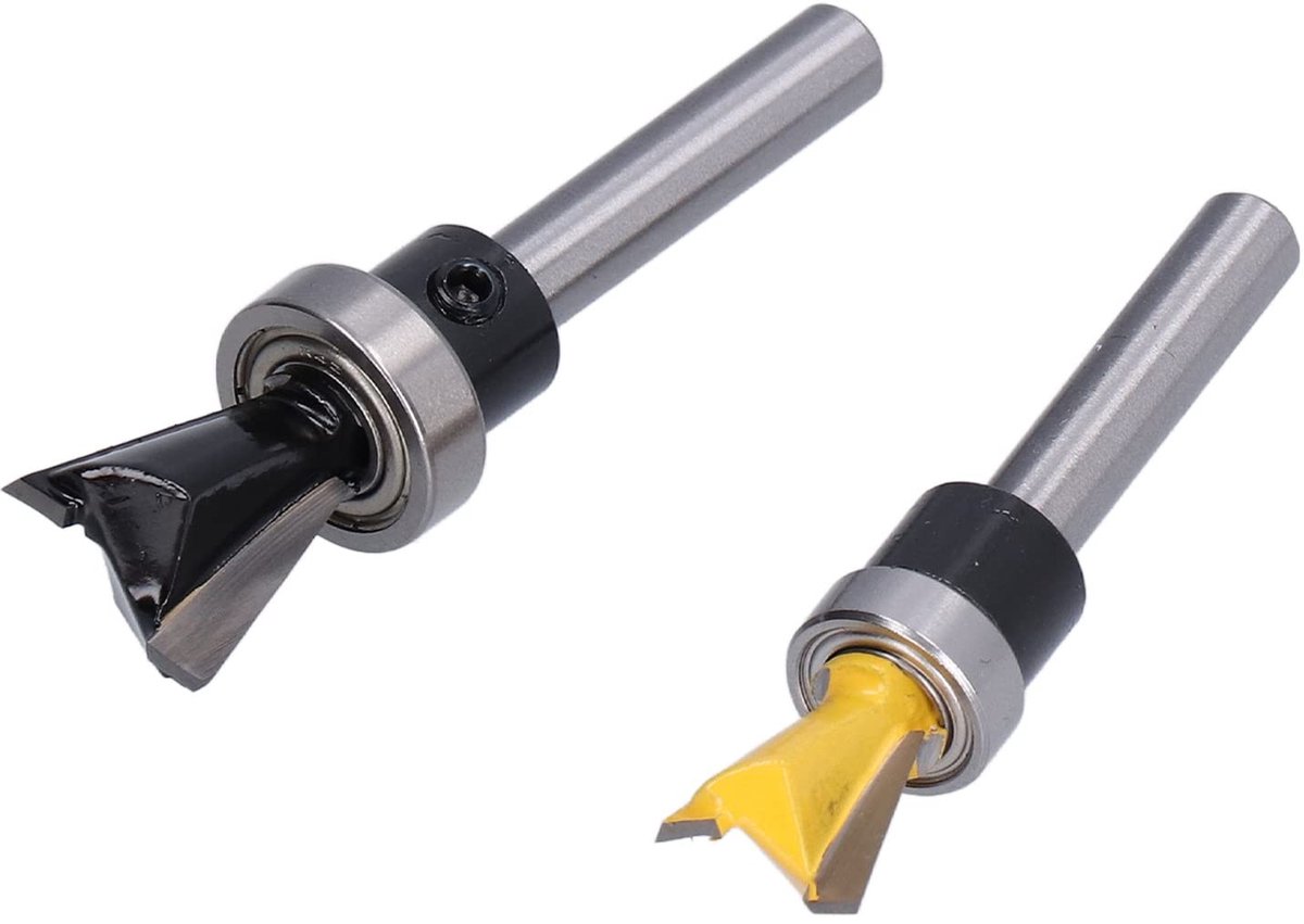 Dailygoods - Zwaluwstaartbit - Frezen voor meubelbouw - Hoge slijtvastheid - 1/4 inch schacht - Nauwkeurige hardmetalen frezen - Geschikt voor complex...