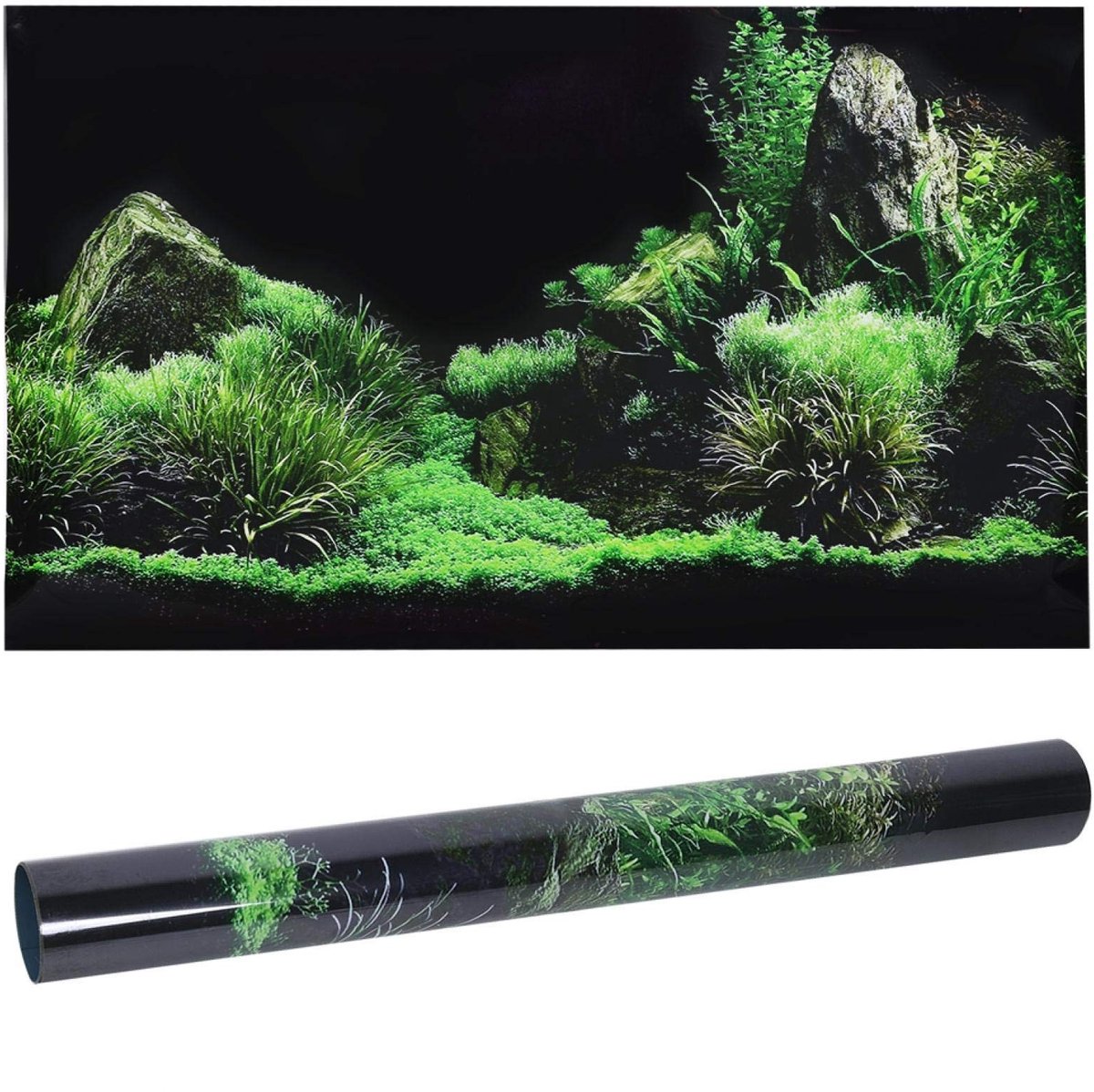 Dailygoods- Aquarium Achtergrond 3D-Effect - Zelfklevende PVC - Decoratieve Wandbekleding - Terrarium Decoratie - Waterdicht - 122 x 46 cm - Muurschildering