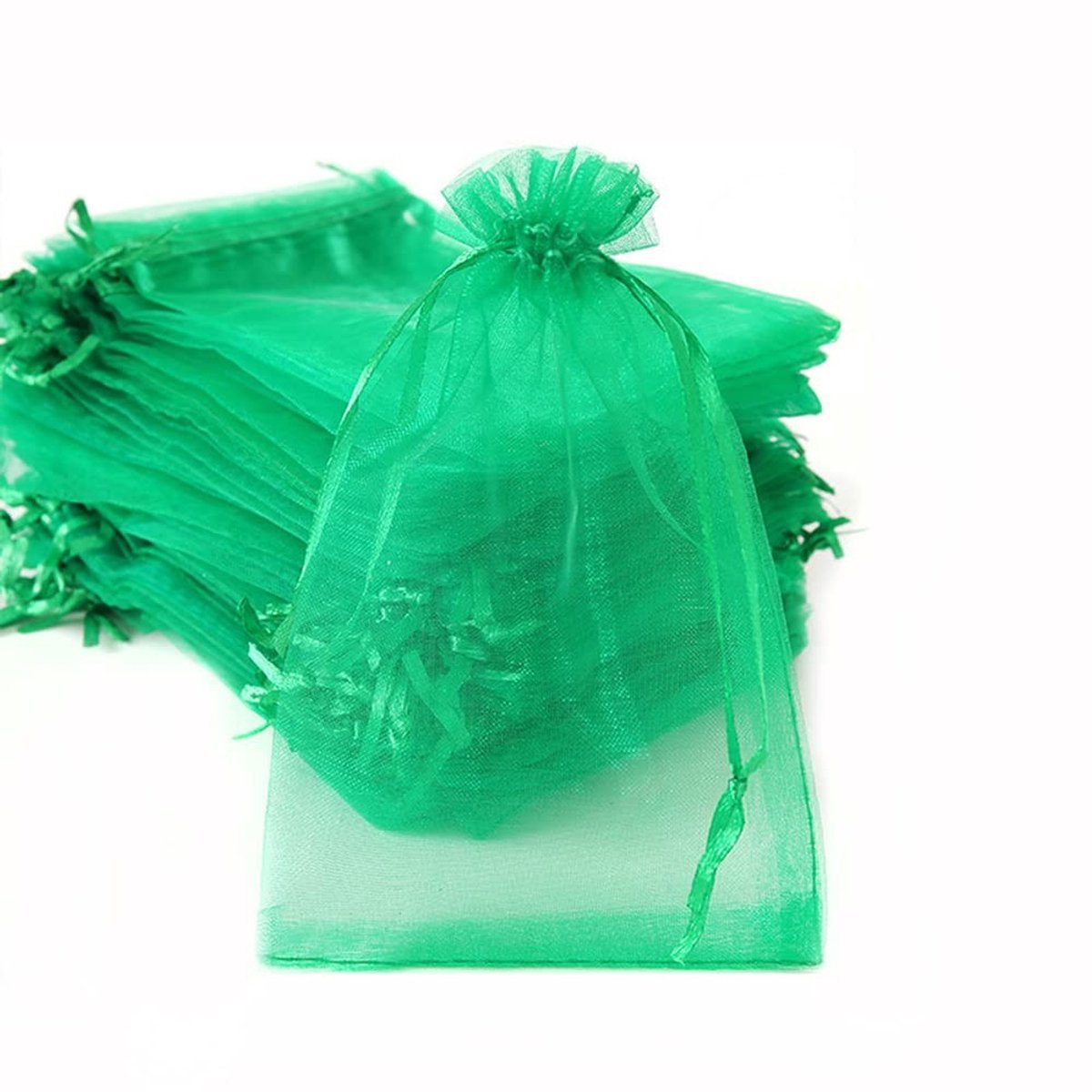 Dailygoods- Organza Zakjes 10 x 15 cm - Cadeauzakjes - Snoepzakje - Sieradenzakje - Koordsluiting - 100 Stuks