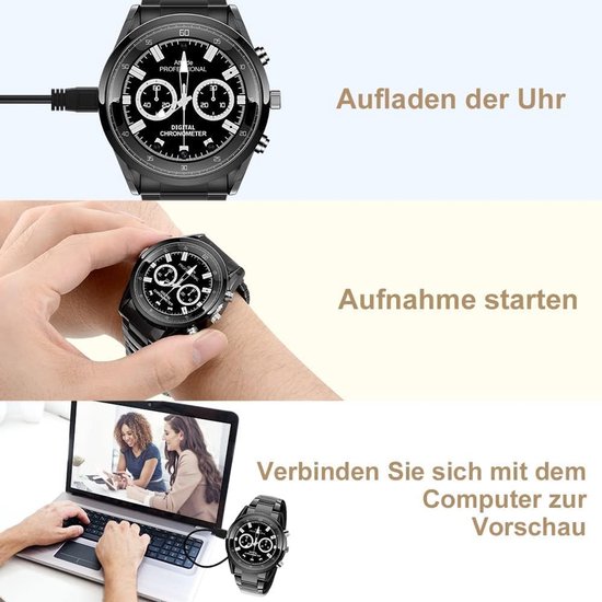 Verborgen Camera Klok - Nachtzicht Opname - Beveiliging Thuis - Bewegingsdetectie - 32GB Geheugen - Zwart — afbeelding 5