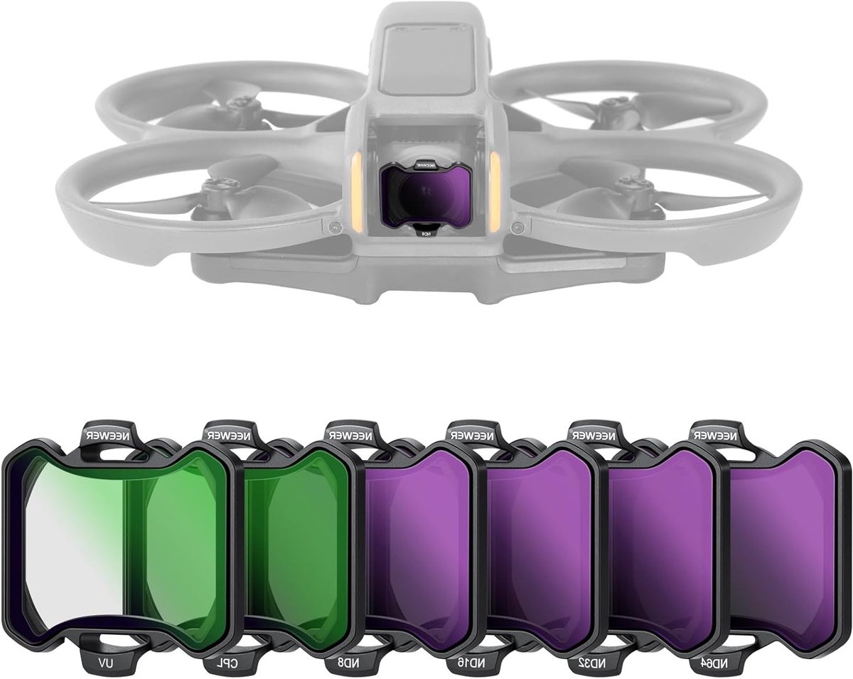 Snap On ND, UV en CPL Filter Set voor DJI Avata 2 - 6 Stuks, Ultra Dunne Frame, Dubbelzijdig Gecoat HD Glas, Ideaal voor Drone Fotografie en Videografie