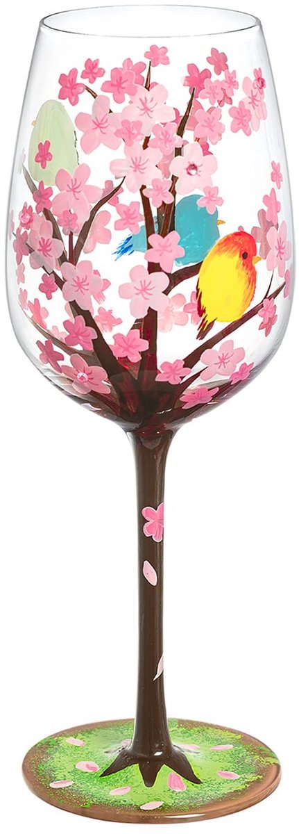 Dailygoods- Wijnglas Handgeschilderd 15oz - Milieuvriendelijk - Voedingskwaliteit Verf - Verjaardagscadeau - Uniek Ontwerp - Handgemaakt - Glazen