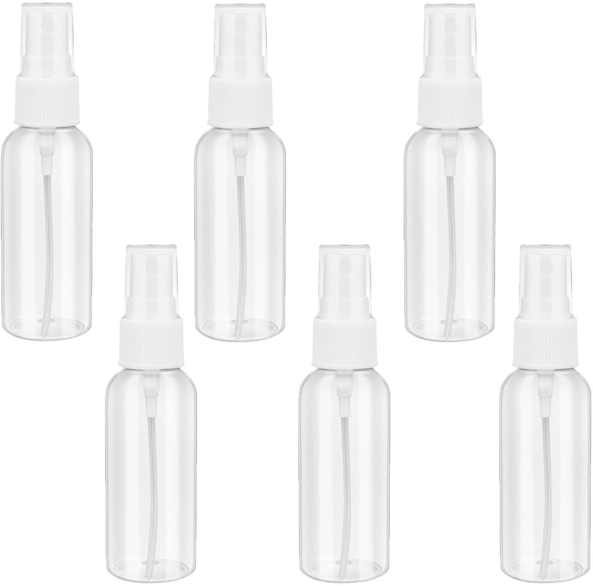 Dailygoods- Spuitflessen Set van 6 - Kleine Verstuiver voor Parfum - Transparante Flessen - BPA-vrij en Herbruikbaar - Fijne Nevelsproeikop - Ideaal voor Onderweg