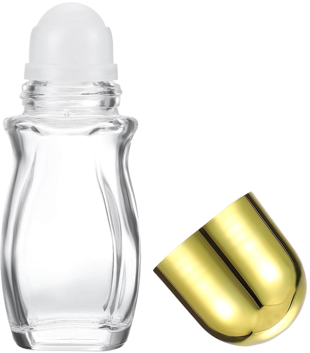 Dailygoods- Rolfles 50 ml - Lekvrije Rollerball Container - Glazen Fles - Plastic Rolbal - Voor Etherische Oliën - Duurzaam en Veilig - Olieflacon