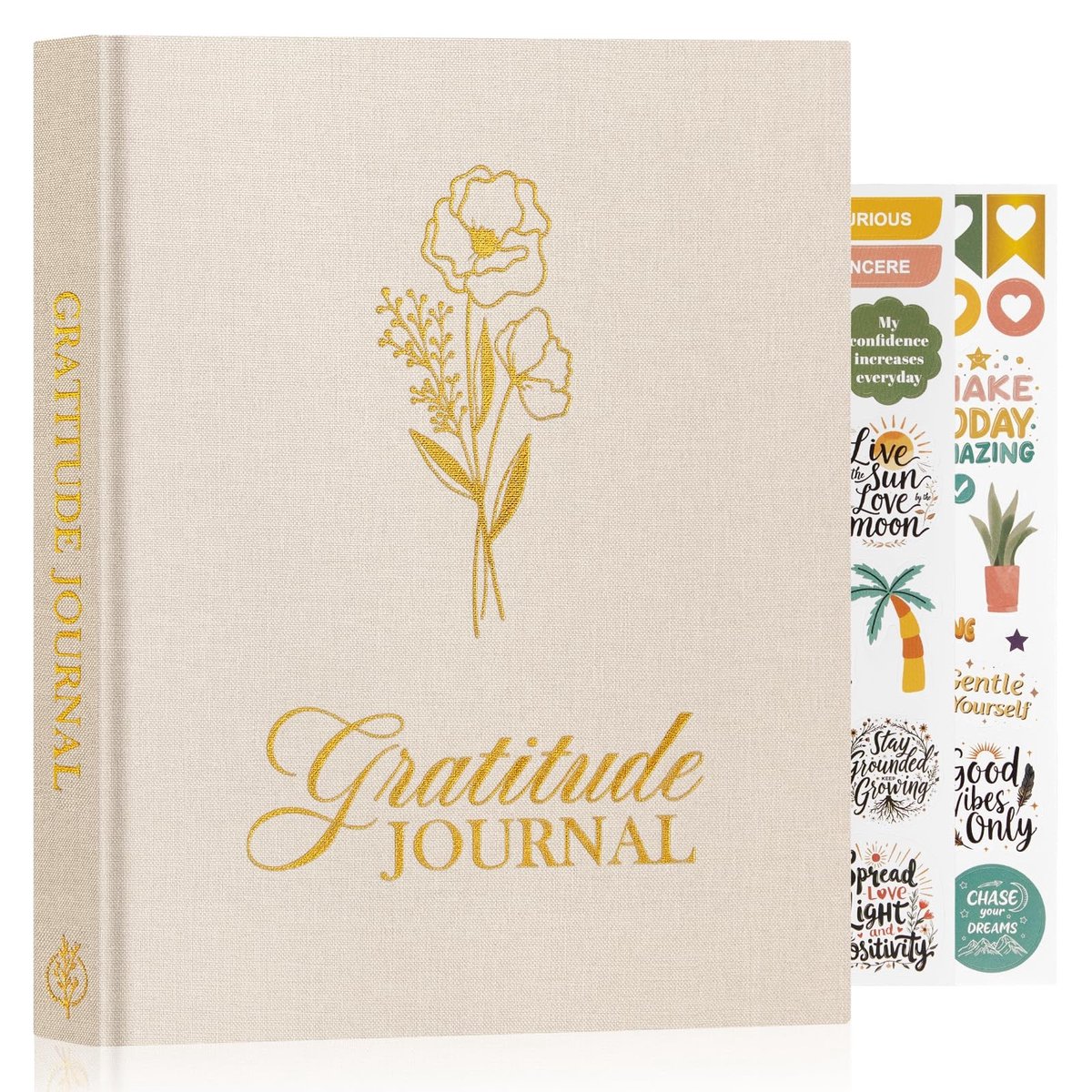 SOUQONE- Dankbaarheidsdagboek 4 maanden - Mindfulness-dagboek - 5 minuten boek - 20 x 23 cm - Ongedateerde pagina's - Positieve citaten - Journalingboek