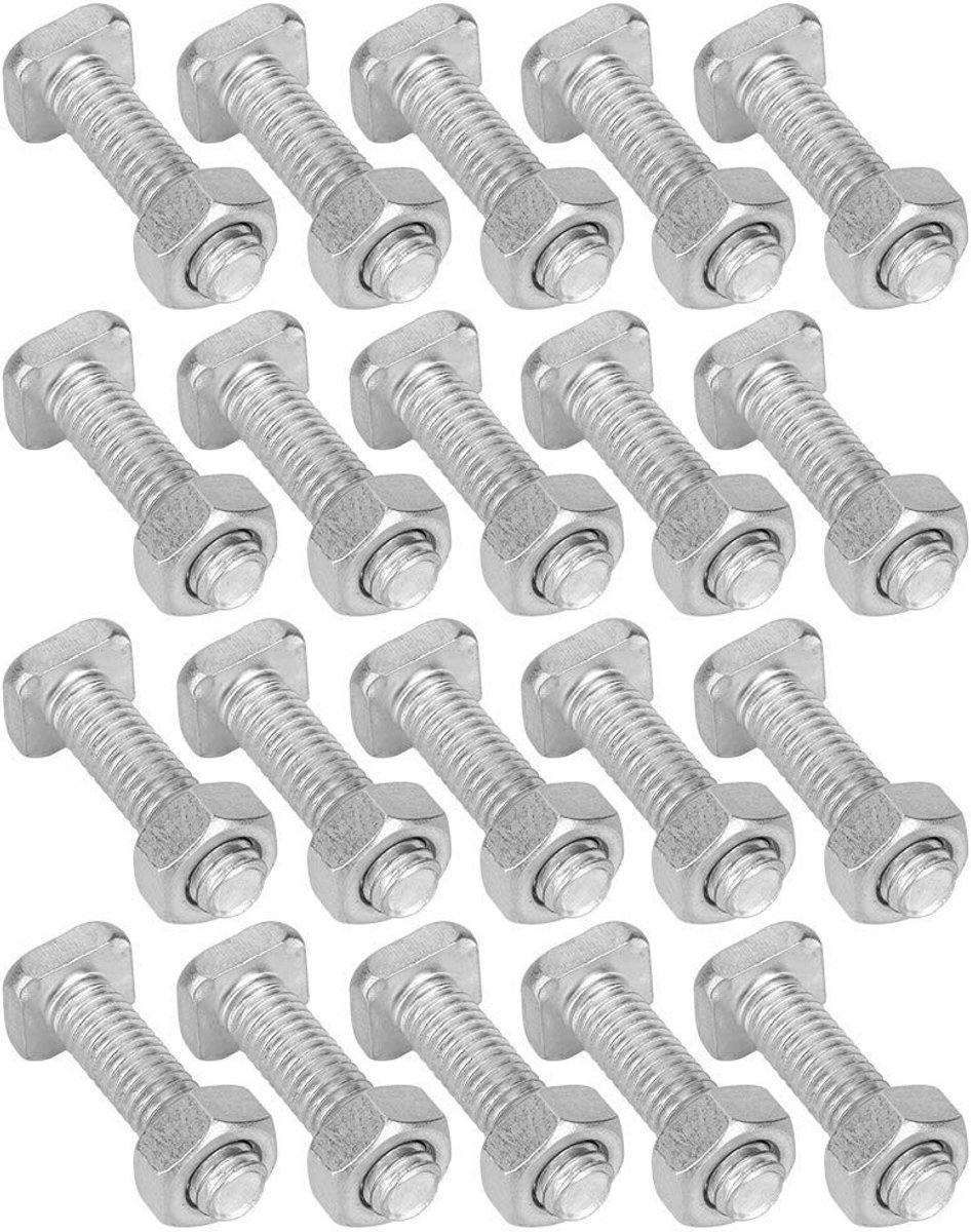 SMOAKEZ- Broeikasmoeren 20 Sets - M6x22 Bouten - Aluminium Moeren - Kasbouten - Kasmoeren - Gereedschap Accessoire