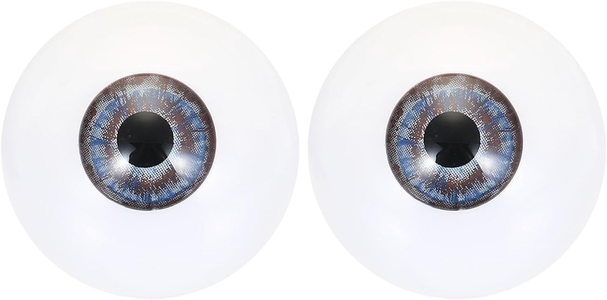 Killogood Twee veiligheidsoogjes van 30 mm - realistische acryl oogbollen/plastic halve oogbollen - geschikt voor maskers - Halloween-rekwisieten en poppenogen (donkerblauwgrijs).