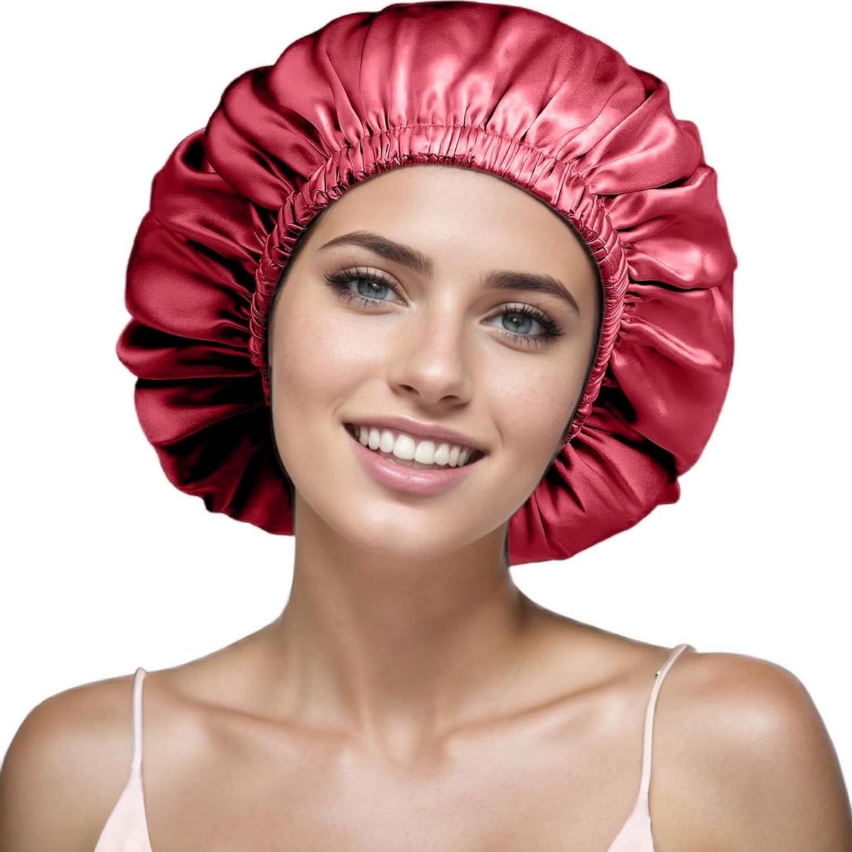 Satijnen Slaapmuts - Zijden Bonnet - Haarbescherming - Verstelbaar Trekkoord - One Size Fits All