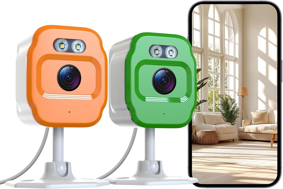 Beveiligingscamera Set - Binnencamera's Babyfoon - Huisdier Baby Bewaking - Full Colour Nachtzicht - 1080P HD Resolutie - Wit