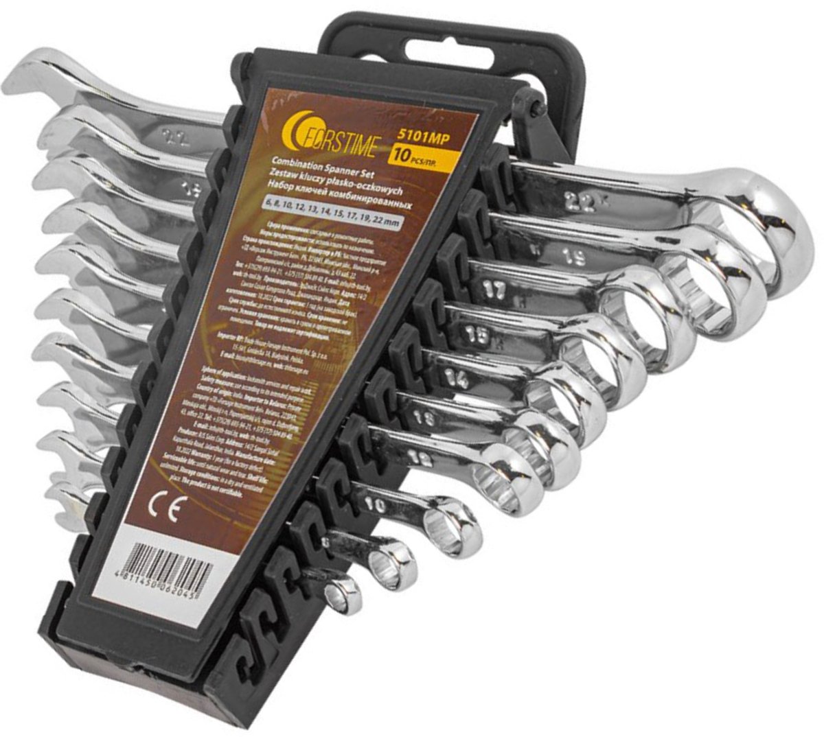 FORSTIME FT-5101MP - Steeksleutels - CrV Staal - 10 Delig - 6-22 mm