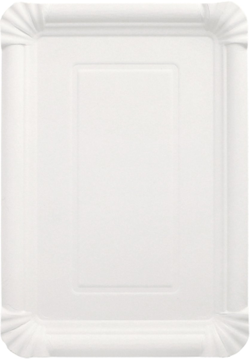 2x 250 Borden karton pure hoekig 18 cm x 26 cm wit