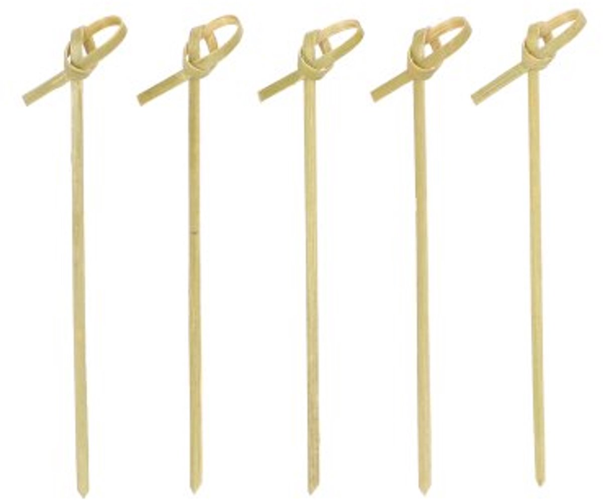 6x 250 Fingerfood prikkers pure 10 cm Knot
