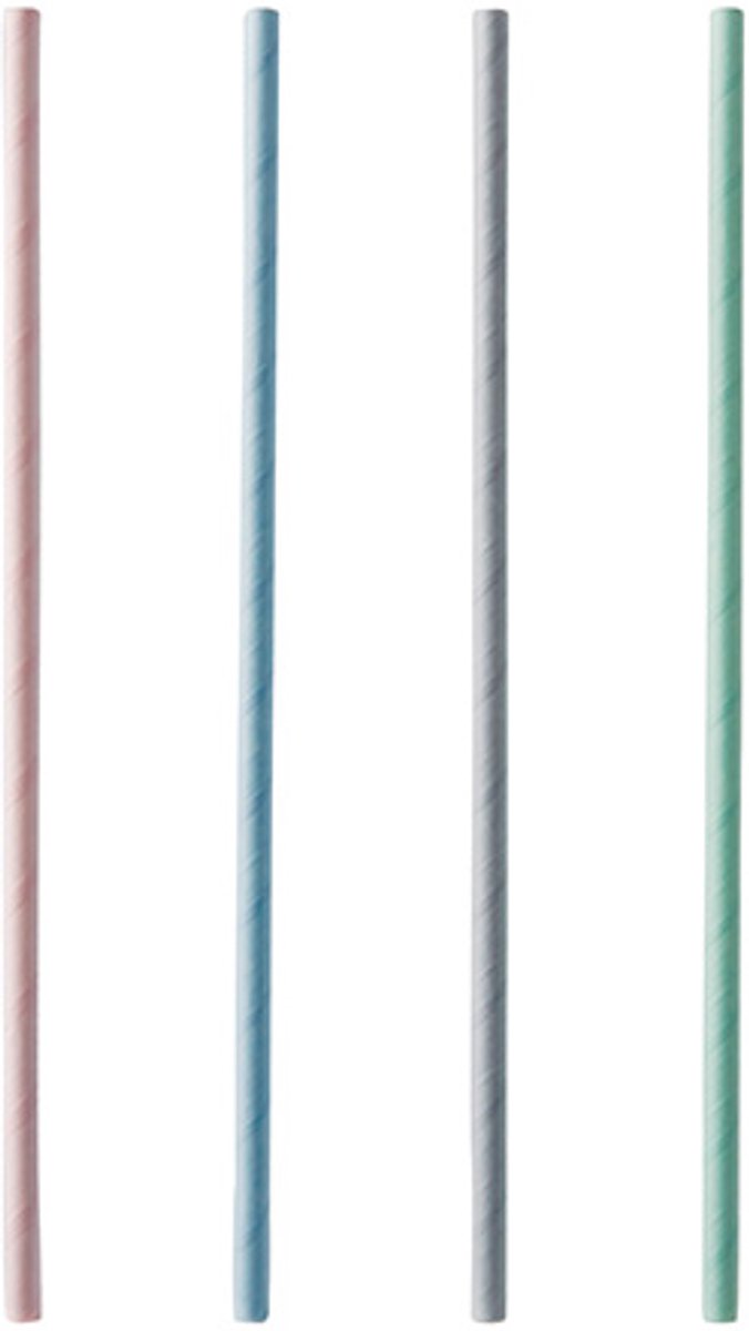 100x 200 Drinkrietjes papier Ø 6 mm · 21 cm assorti kleuren
