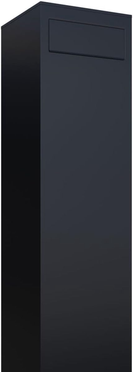 Staande brievenbus - Postkast modern - Veilig post ontvangen - Uitname achterkant - 115 x 39 x 20 cm - Zwart