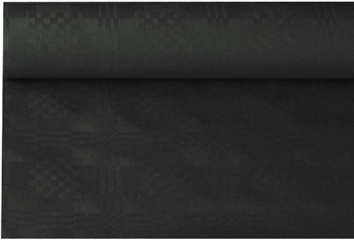 6x Tafelkleed papier met damastprint 8 m x 12 m zwart