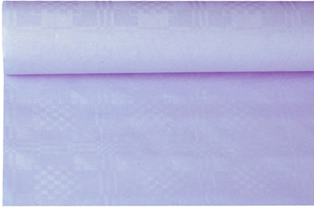 6x Tafelkleed papier met damastprint 8 m x 12 m lila