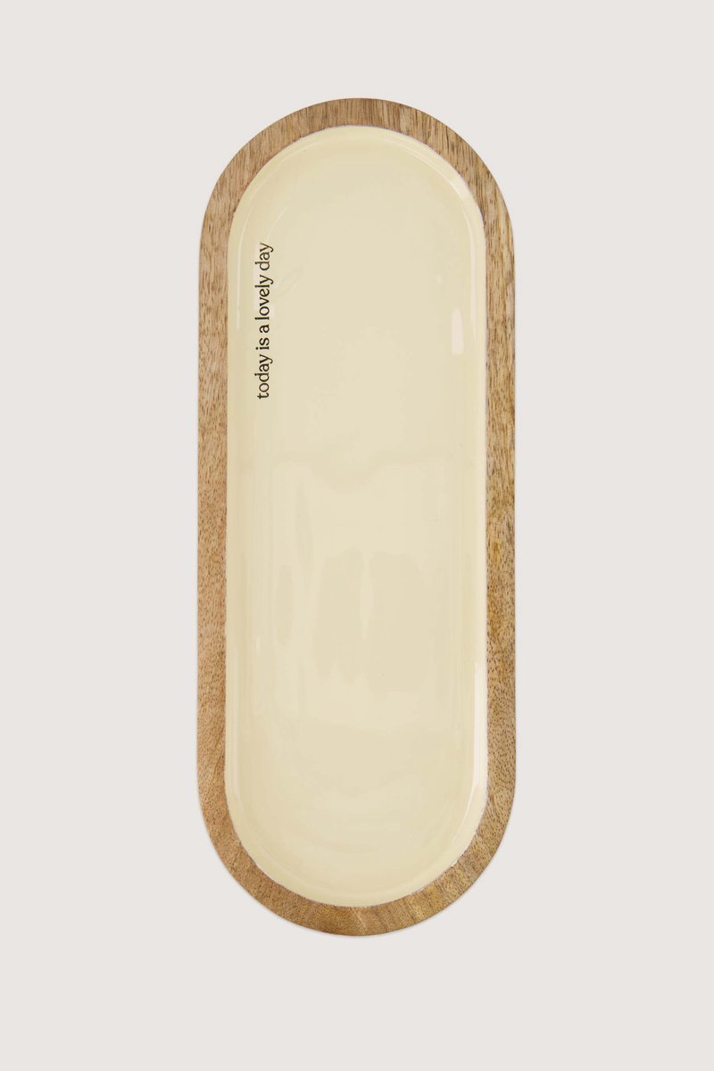 Zusss Serveerplank Hout Today Is A Lovely Day Beige