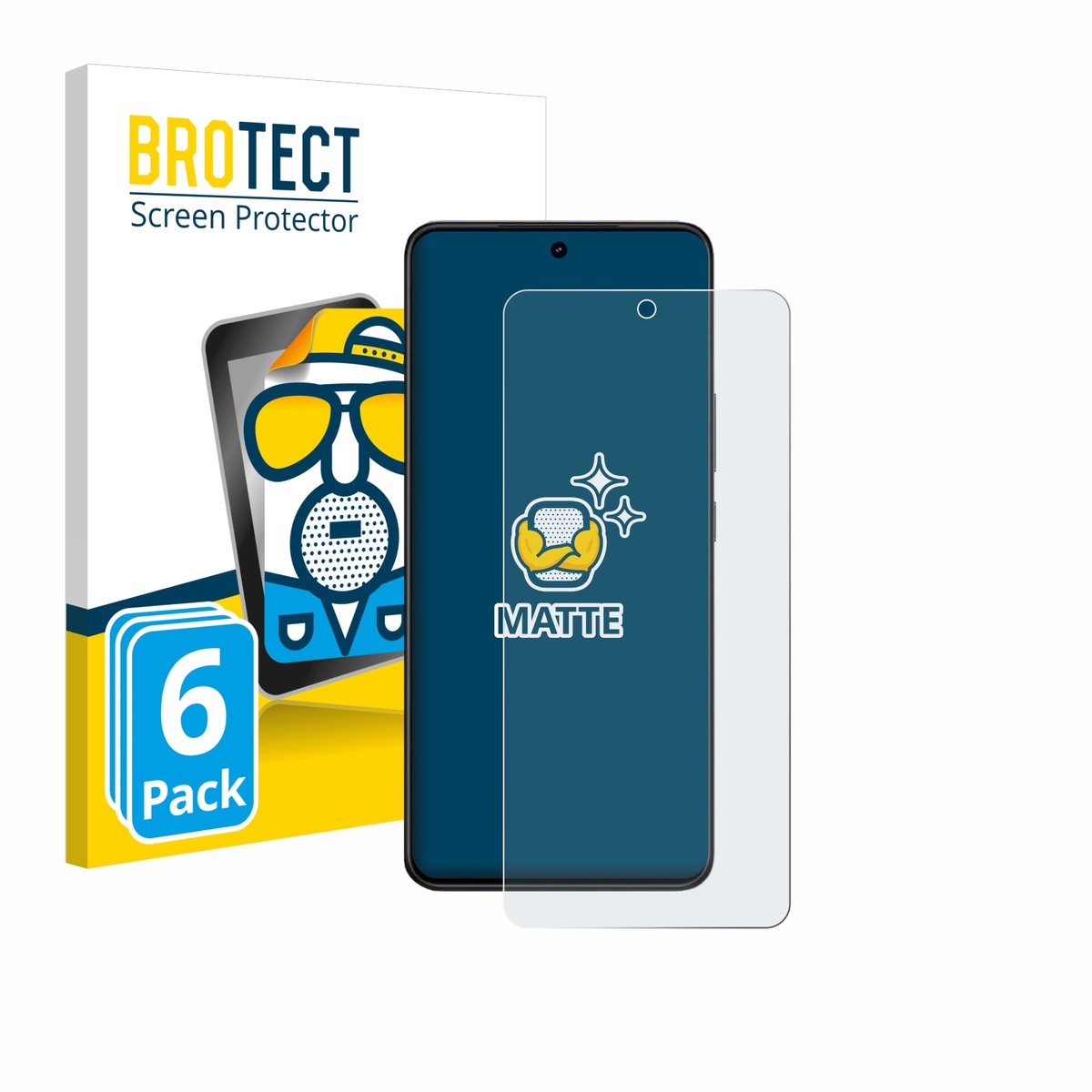 BROTECT - Screenprotector voor Vivo V60 Lite 5G - Folie Beschermfolie matte 6 Stuks