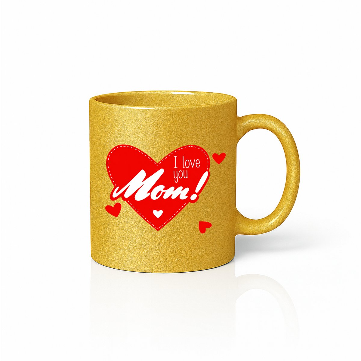 Luxe Gouden I Love You Mom Mok - Glanzend Hart Design - Moederdag Geschenk