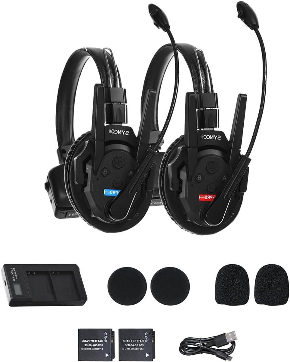 SYNCO XTALK XPro2 X2 Draadloos Intercom Headset Systeem 2.4GHz 350 Meters Dual-Oor Team Communicatie Headset voor Live Show Toneel Prestatie Filmopname