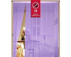 Draadgordijn - Deurgordijn Kamerverdeler - Decoratie Standbouw - Moeilijk Ontvlambaar B1 - 90x240 cm - Lichtpaars