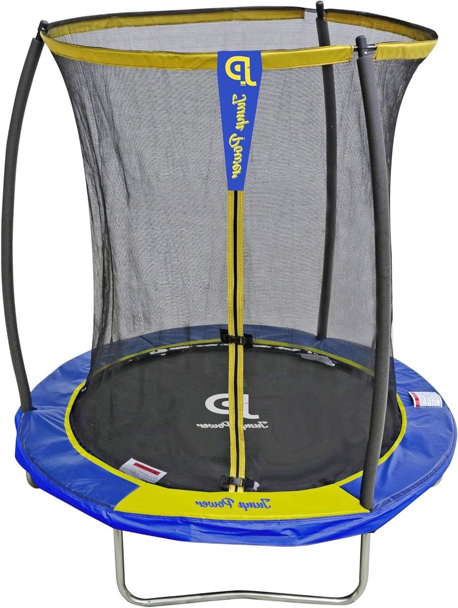 Jump Power Trampoline voor kinderen, diameter 183 cm, naadloos frame, veiligheidsnet, gepatenteerde connector, snelle montage/demontage
