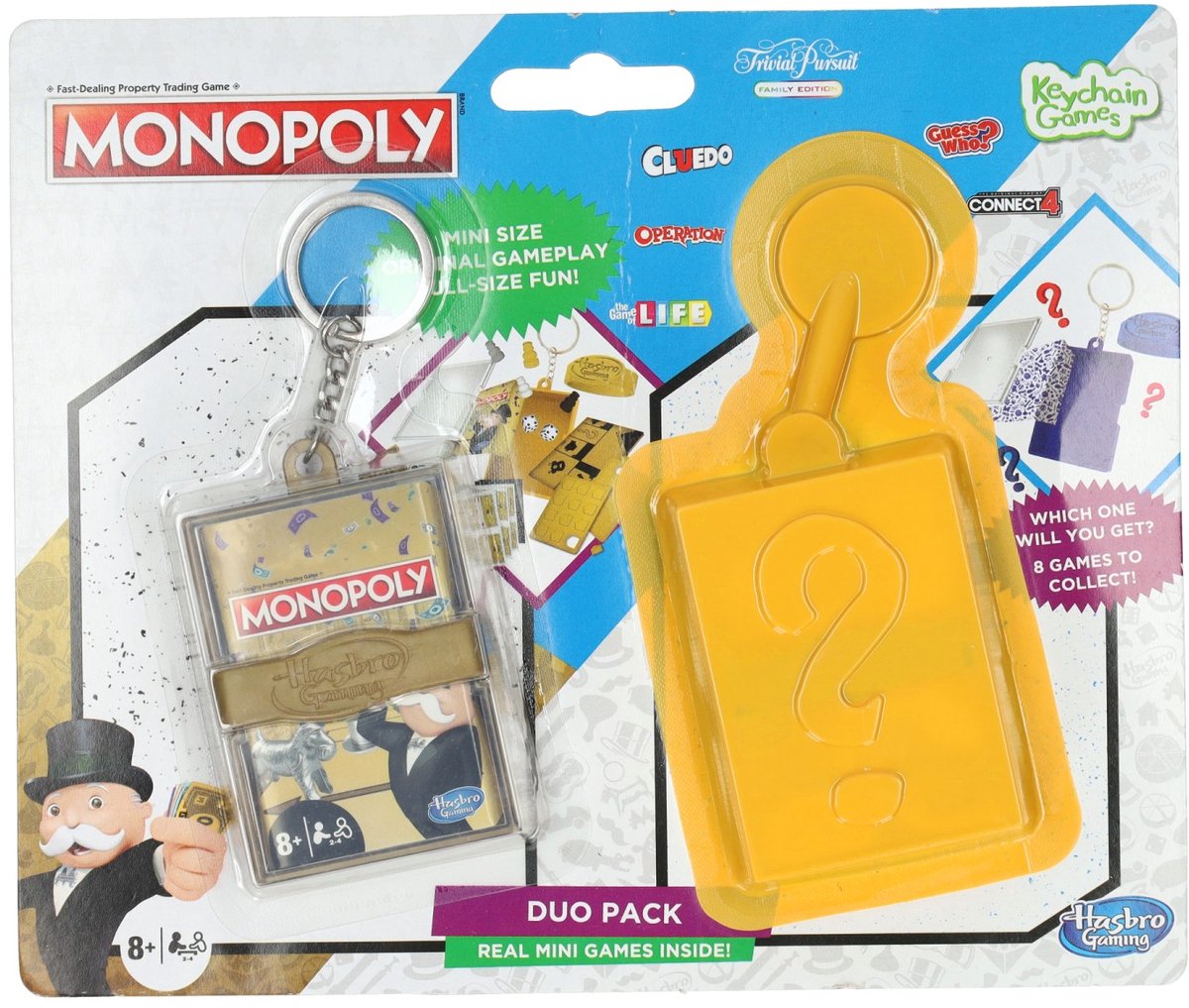 Hasbro mini game sleutelhanger monopoly gold