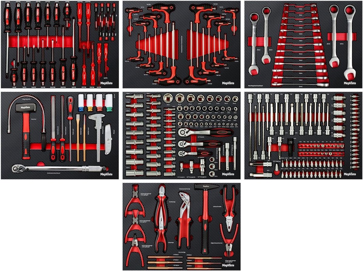 Gereedschapsset Met Ratel - Dopsleutel Set - Klus Werk - 72 Tanden Fijne Getand - 39x52x3cm