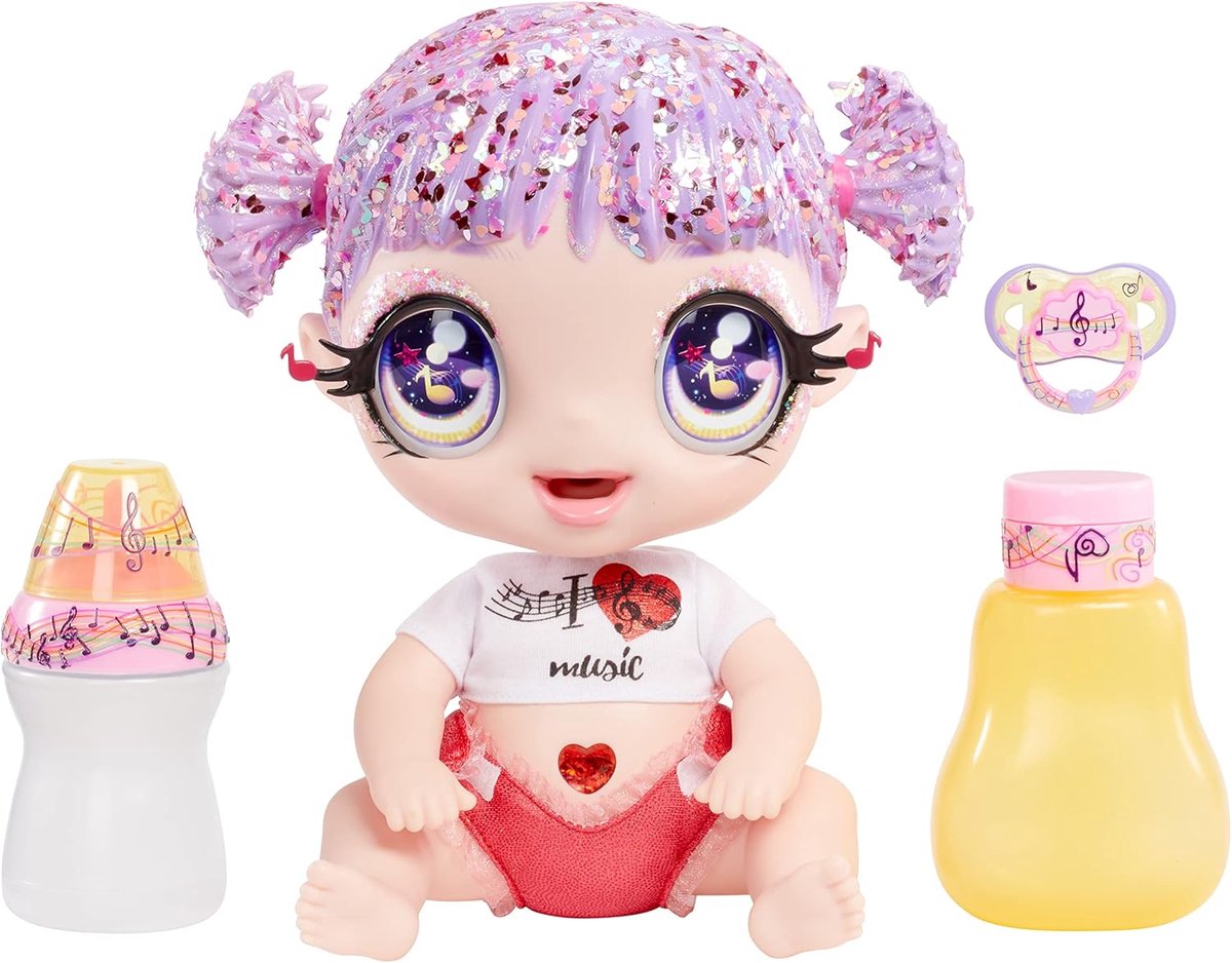 Glitter Babypop - Poppenpop - Spelen met water - 3 magische kleurveranderingen - 11 inch - Meerkleurig