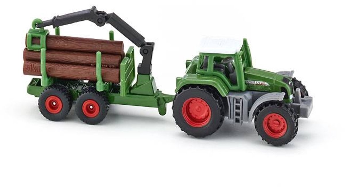 SIKU 1645, Fendt tractor met boomstam-aanhanger, metaal/kunststof — afbeelding 6