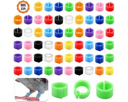 Duivenvoetringen 200 Stuks - Vogelbeenbanden Clips - Pluimvee Identificatie - Duurzaam Plastic Materiaal - 8mm Binnendiameter - Gemengde Kleuren