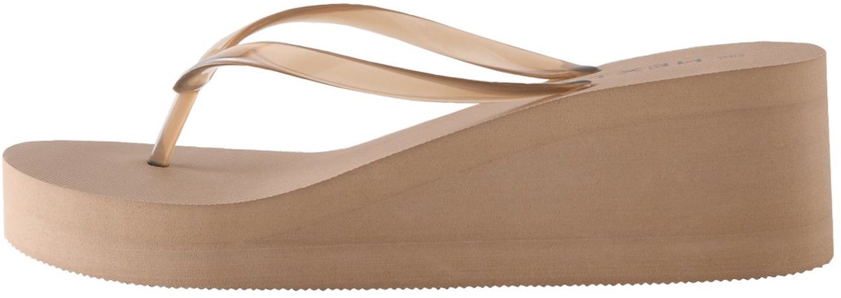 Next - Dames - Teenslippers met sleehak - Bruin