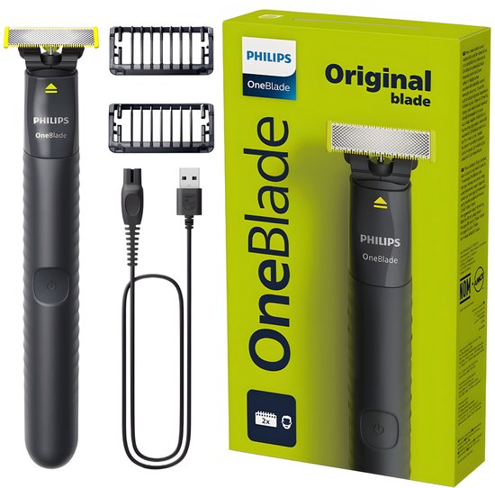 Philips OneBlade QP1424/10 Trimmer en Scheerapparaat - Wet & Dry - 2 Opzetkammen