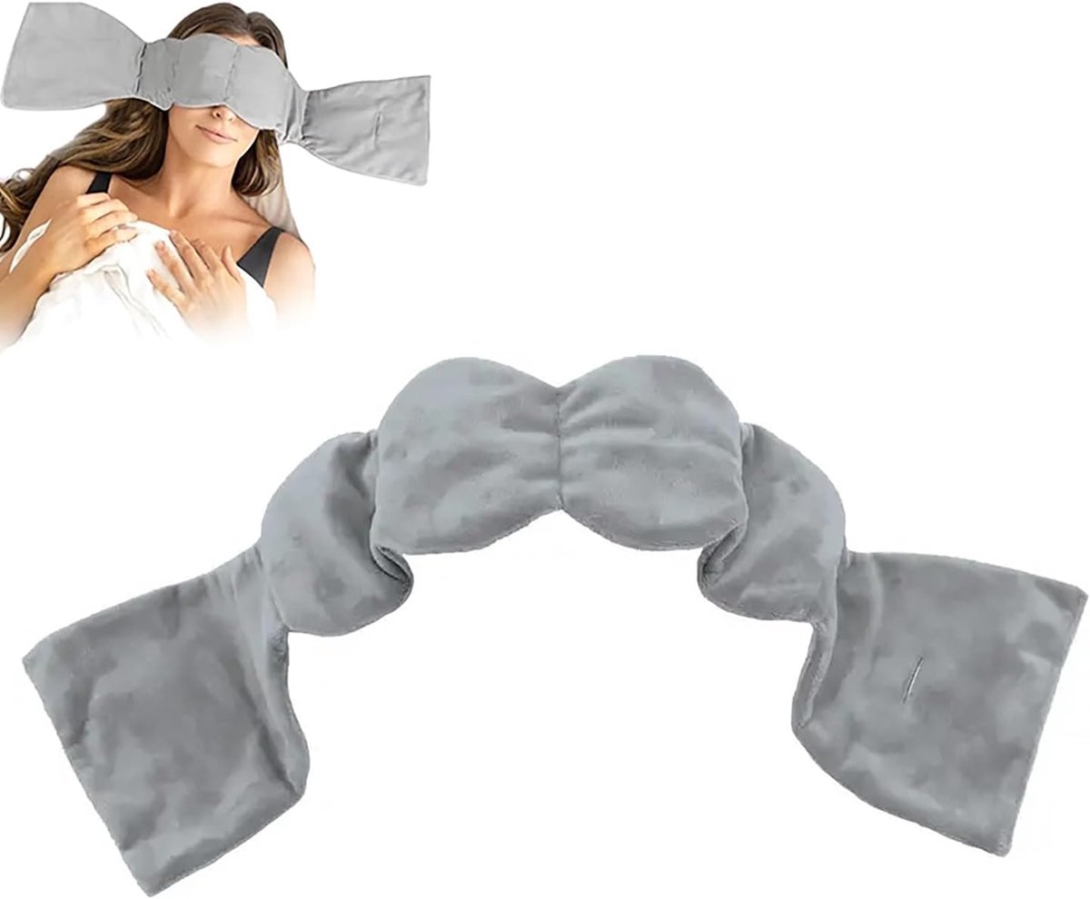 Gewogen Slaapmasker - Oogmasker Slaapwolken - Diepe Nachtrust - Gelijkmatige Drukverdeling - 16 x 15 cm - Grijs