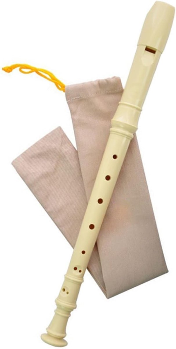 Studenten Blokfluit - 8-gaats Instrument - Muziek Leren - ABS Materiaal - 35 cm Pakket - Wit