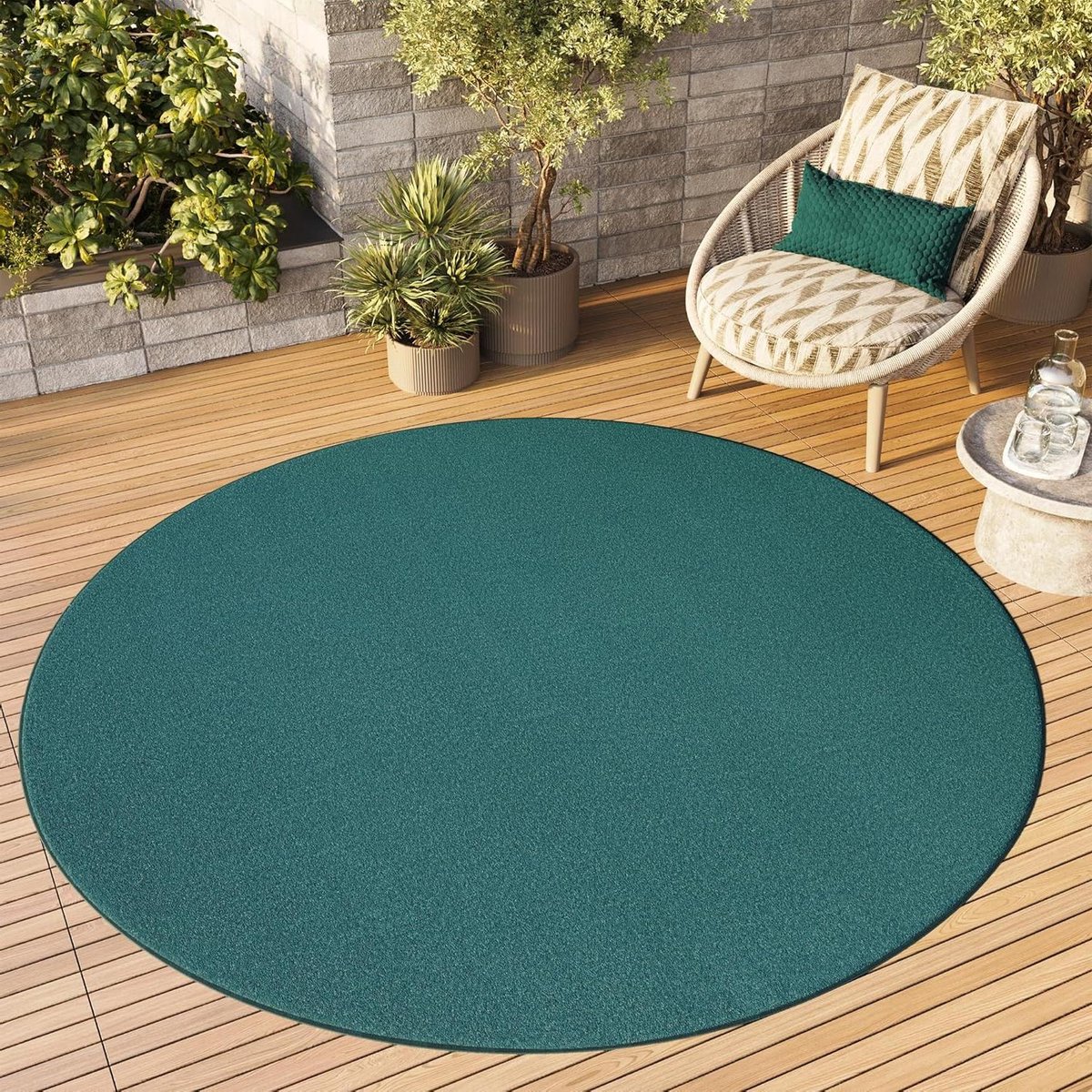 TAPISO Mono Rond Kortpolig Tapijt Binnen Modern Design Donkerblauw Effen Patroon Tapijt Wo