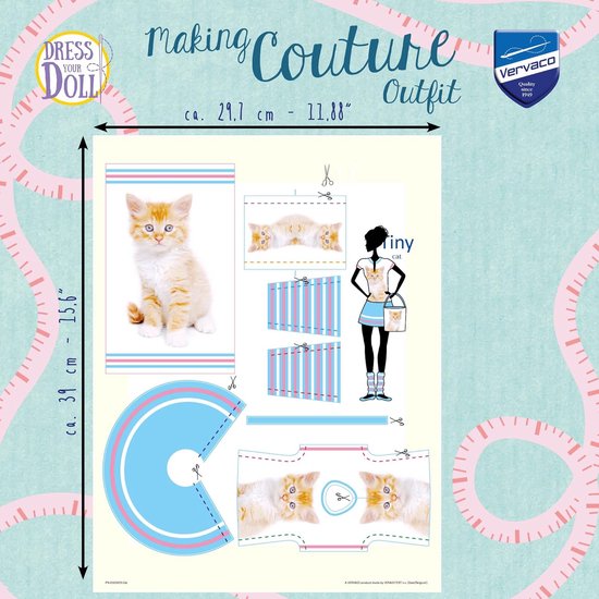Poppen Outfit Set - Kleding maken poppen - Poppen aankleden - Creatieve hobby - 31 x 24 x 1 cm — afbeelding 3