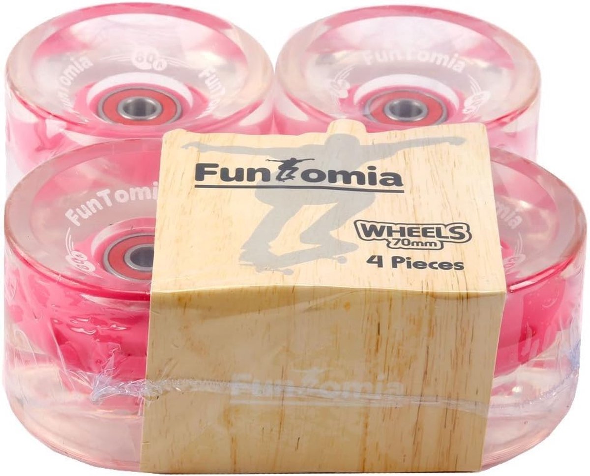 Longboard Wielen Skateboard Wielen Freeride Dansen LED Licht Dynamo 70x51mm 80A Roze