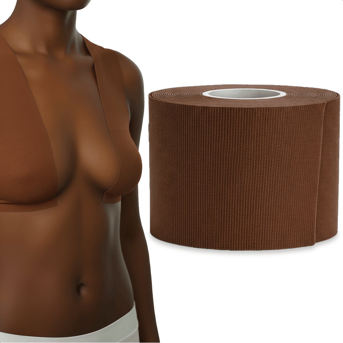 Soft & Silky Boob tape - 5 meter - Wood - Hypo allergeen - Borst - Plak - BH - Bra - Fashion - Tape - Push up - Nipple covers