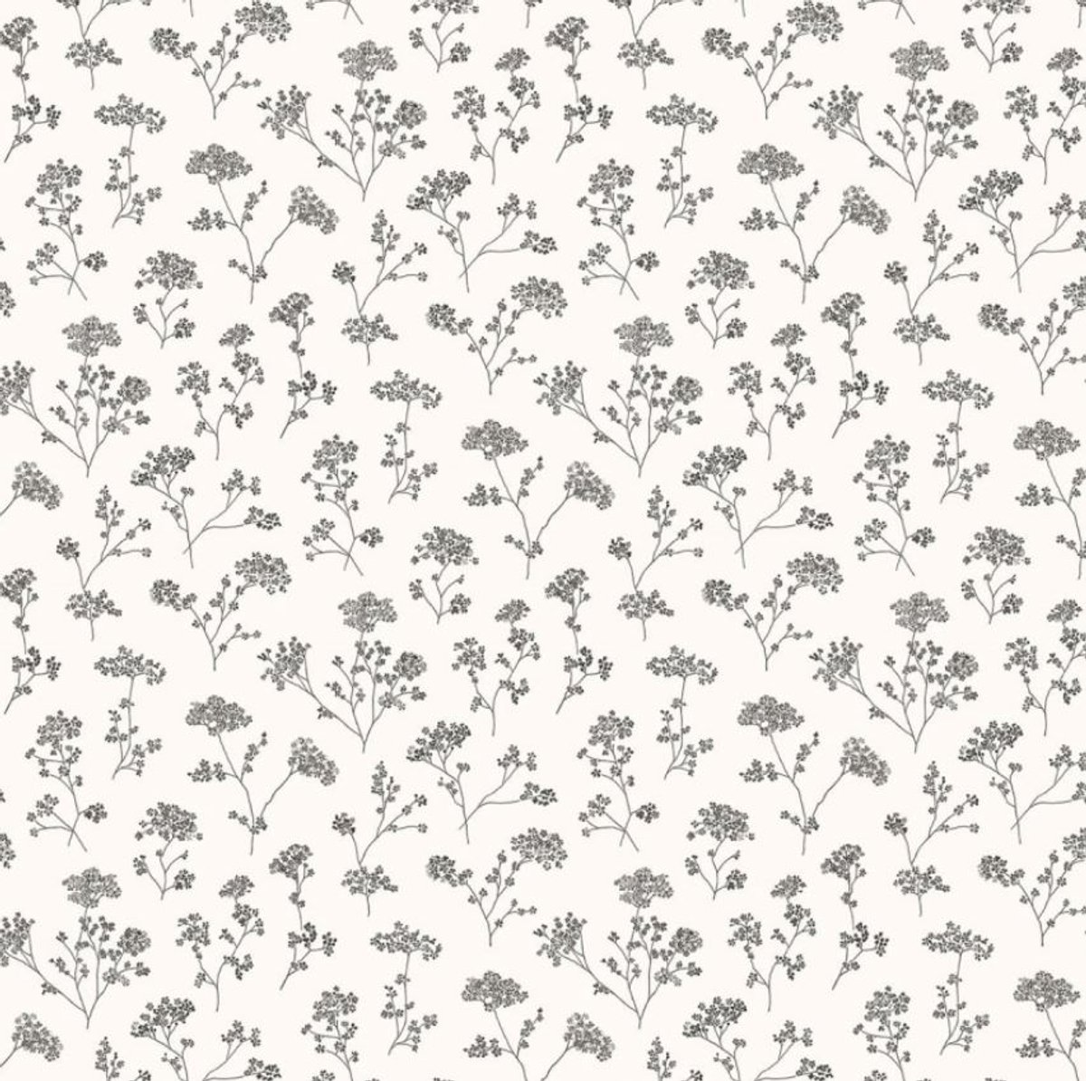 Gipskruid Behang – Minimalistisch Zwart Wit – Scandinavisch Behang – Japandi – Bloemen Behang – Kinderkamer – Slaapkamer – Woonkamer – 0,53 x 10,05 M – Miniatures 2